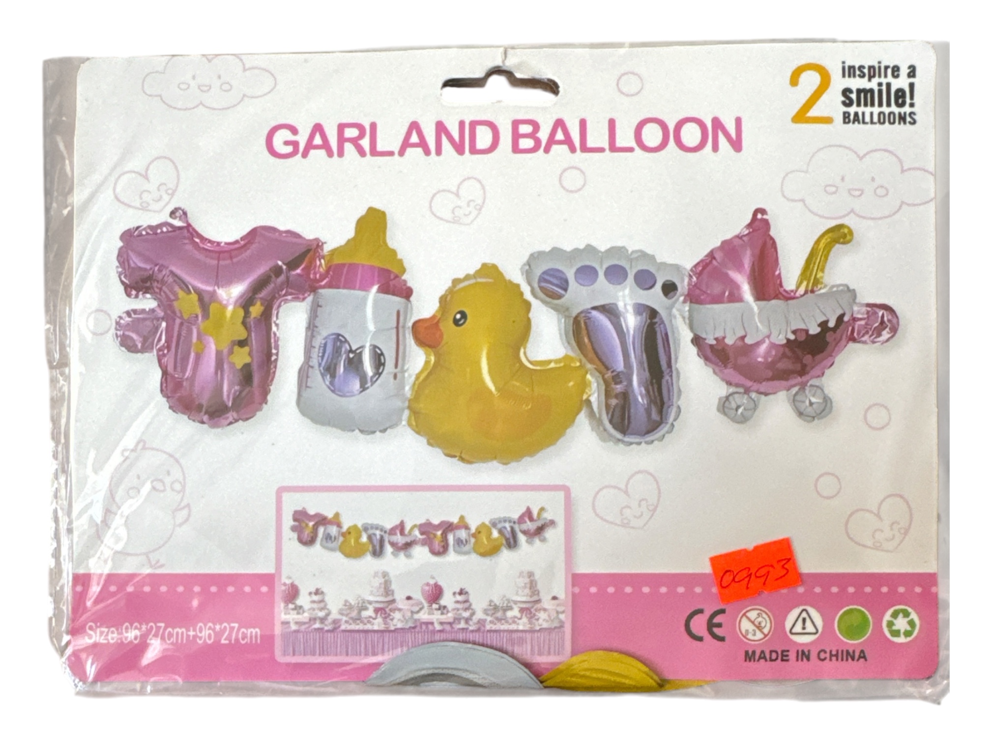 Set Tira Biberon niña baby shower
